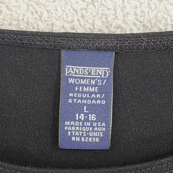 Lands End Womens Black Long Sleeve Midi Shift Dress L  Polyester Rayon Blend - Picture 4 of 6